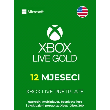 XBOX Game Pass Core pretplata 12 mjeseca USA /Digital Code