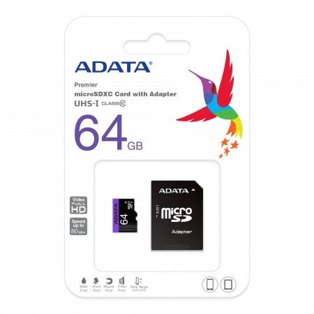 ADATA Micro SDHC Memory Card 64GB Class10